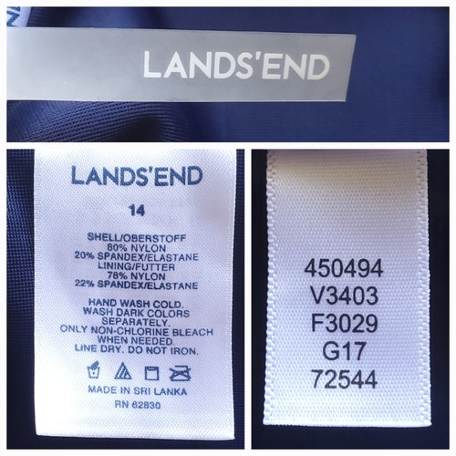 Lands End Swim Bottom Size 14 Navy Blue High Rise Bikini Brief 450494 - Picture 3 of 8