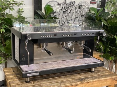 SAN REMO ZOE COMPETITION 3 GROUP ESPRESSO COFFEE MACHINE BLACK COMMERCIAL CAFE