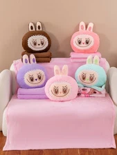 Soft Plush Pillow Blanket Set Cute Animal Cushion with Blanket for Kids, Gift