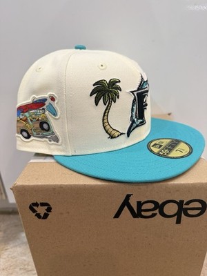 The Simpsons New Era Florida Marlins Fitted Hat Size 7 1/4 Miami 5950 Bart Beach