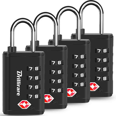 Reise-Gepäckschlösser 4er-Pack wasserdicht, TSA-konform, Kombination, robust
