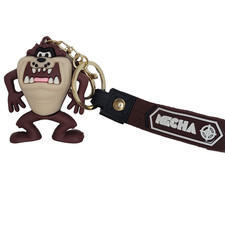 Taz Tasmanian Devil Looney Tunes Mecha Rubber Keychain Key Ring Fob Strap Key