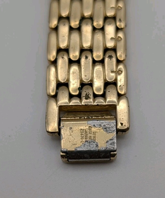 Vintage Seiko Rivoli Ladies Trapezoid Watch 4N00-5749 Asymmetric Gold ...