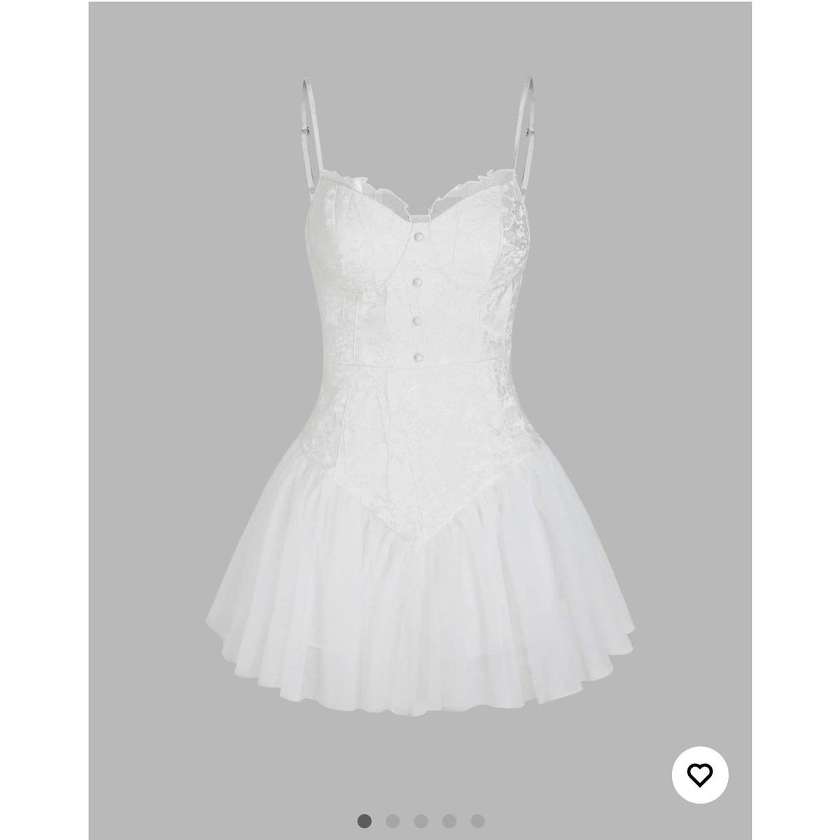 Cider Winter White Ballet Skirt Mini Dress size Medium Ruffles Corset Sheer  | eBay
