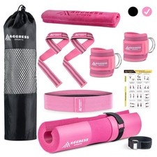 8 Pcs Pink Premium Barbell Pad Set Barbell Pad For Hip Thrust  Perfect Ankl...