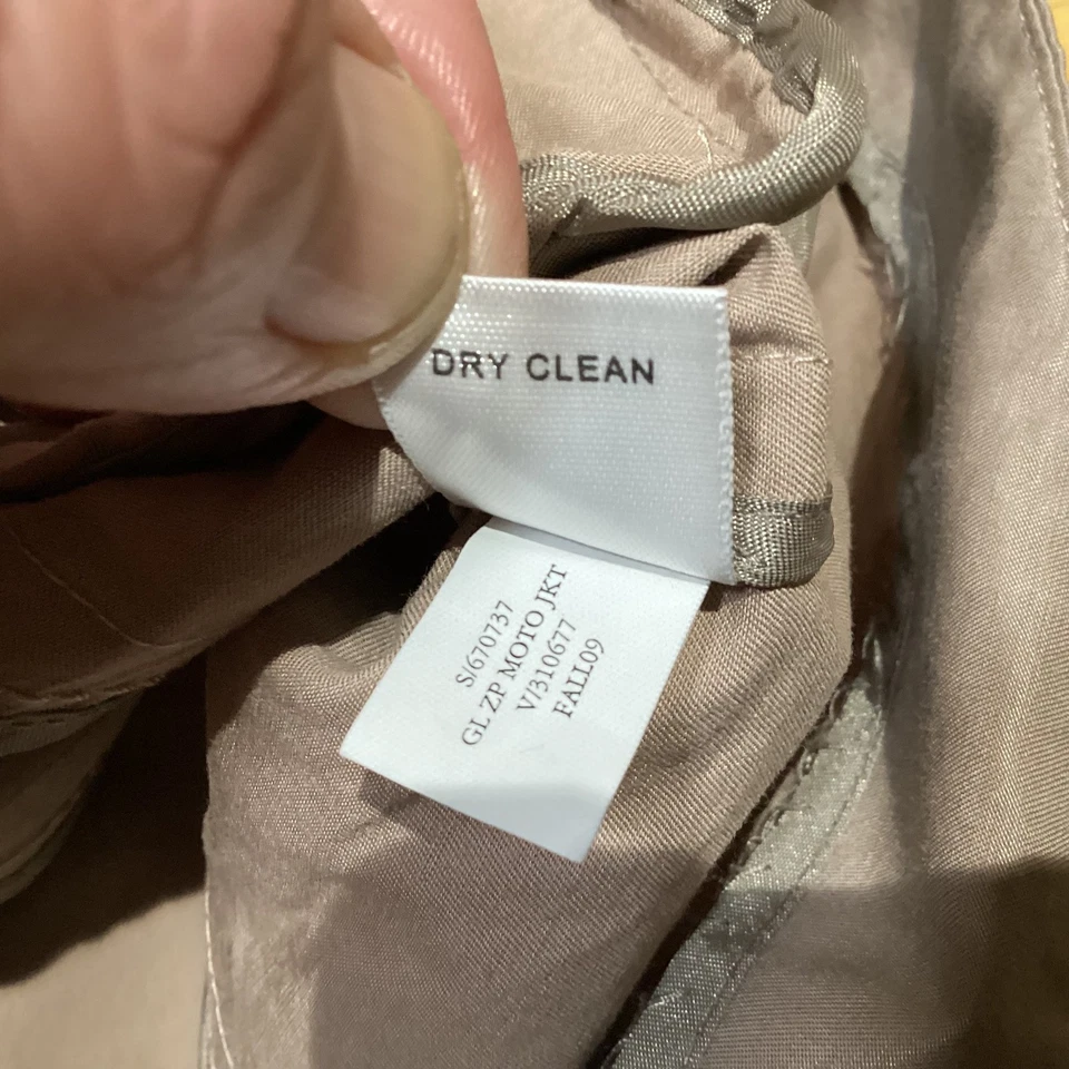 Banana Republic GL2 Moto Jacket Women's L Taupe Zip Pockets - Image 4 of 4