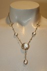 14K Yellow Gold White Topaz Lariat Necklace  — photo 2
