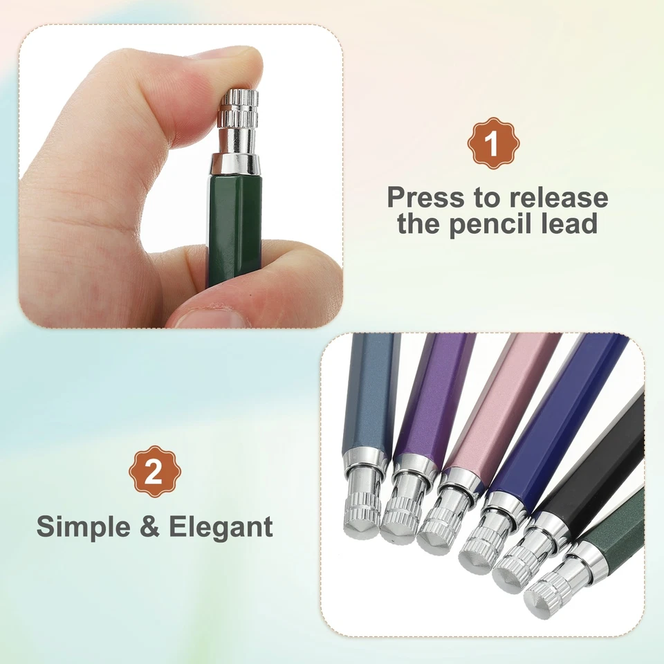 1pcs Mechanical Pencil 4.0mm, Lead Pencils Holder Plastic with Sharpener, Green - Image 3 of 4