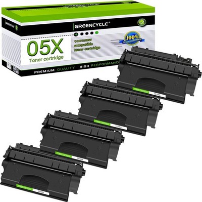 Greencycle 4 PACK CE505X 05X Black Toner Cartridge for HP LaserJet P2050 P2055n