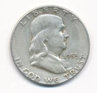 1953 S FRANKLIN SILVER HALF DOLLAR