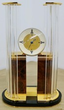 Unusual Vintage Swiss Imhof Bullseye Glass Ball Quartz Table Mantel clock