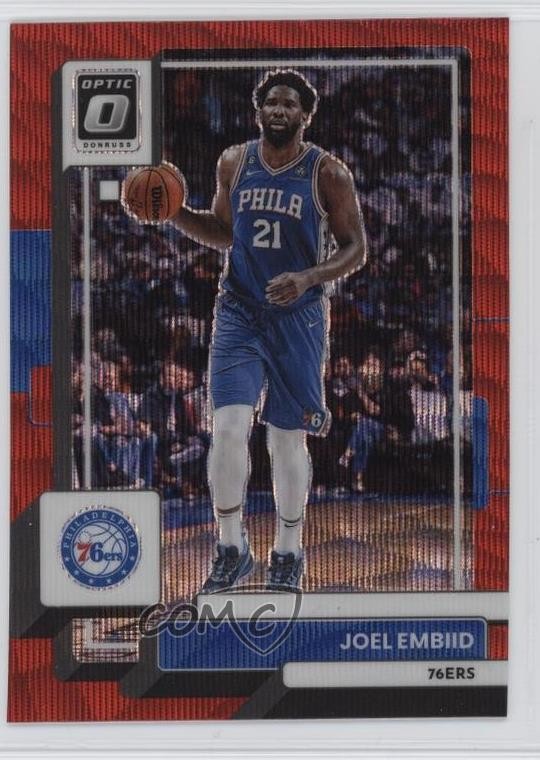 2022-23 Panini Donruss Optic Red Wave Prizm Joel Embiid #27 9et