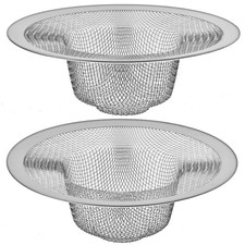 2 Pack - 4.5" Top / 3" Mesh Basket - Kitchen Sink Drain Strainer Silver