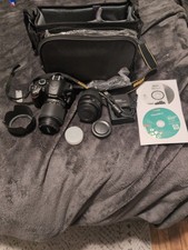 Nikon D3200 24.2MP Digital SLR Camera with 18-55mm and 55-200mm lens, extras 