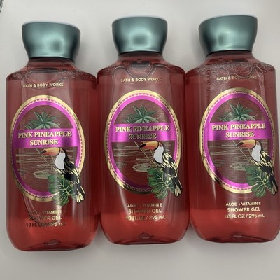 Bath & Body Works Pink Pineapple Sunrise Shower Gel Body Wash - QTY 3 - 10oz ea