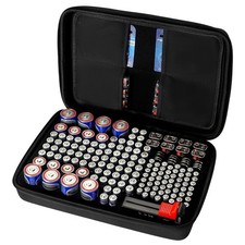 Battery Organizer Storage Box, Battery Case Bag with Tester BT-168, Waterproof