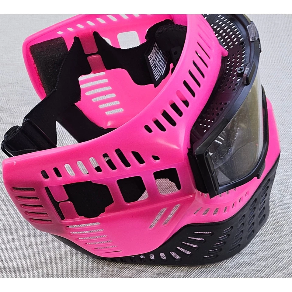 Sistema de óculos JT rosa máscara facial completa para proteção de paintball airsoft - Imagem 4 de 4