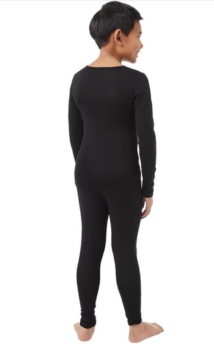 32 Degrees …Heat …Kids Baselayer Long Sleeve Crew Neck & Legging Set, BLACK/ M - Picture 4 of 7