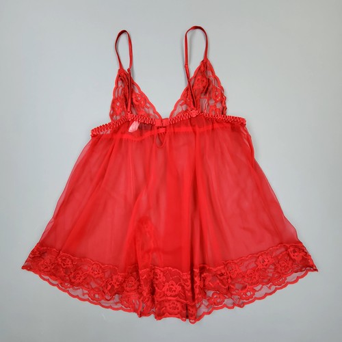 Red Hot Fredricks Of Hollywood Womens Babydoll Lingerie Negligee Nighty Sz 1X - Picture 6 of 12