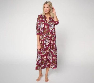 Carole Hochman Women's Sleepwear Sz L Feather Soft Long Gown Red A703175