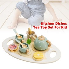 15Pcs Western Kitchen Wooden Tea Sets Play Kitchen Dishes/Tea Toy Set For Kid 4