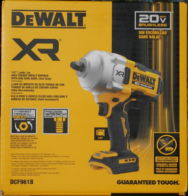 #ad DEWALT DCF961B 20V MAX XR 1 2quot; High Torque Impact Wrench Hog Ring Brushless NEW $244.75