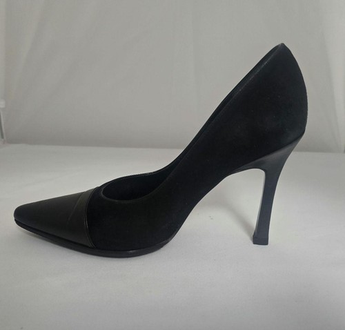 GUCCI Pumps Heel Suede/Leather Black EU36.5 US6.5 Japan F/S USED - Picture 2 of 24
