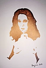 Unique erotic painting nude woman watercolor on paper 21x30cm original