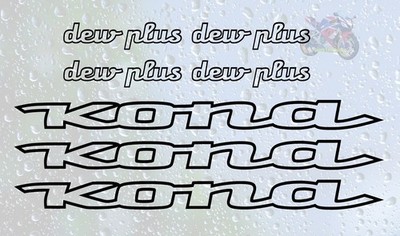 7 Stück Kona Dew Plus Aufkleber Sticker für Fahrrad Mountainbike Rahmen Gabeln Logos MTB