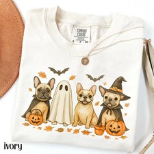 Spooky Halloween Dog Comfort Tee Fall Autumn Graphic