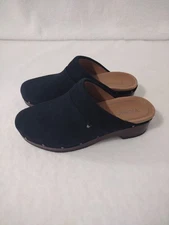 Vionic Kacie Black Suede Clog Women's Size 9 EU 41 Orthotic Support / Heel Cup