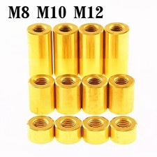 M8 M10 M12 Round Brass Threaded Standoff Spacer Female Coupling Sleeve Stud Nuts