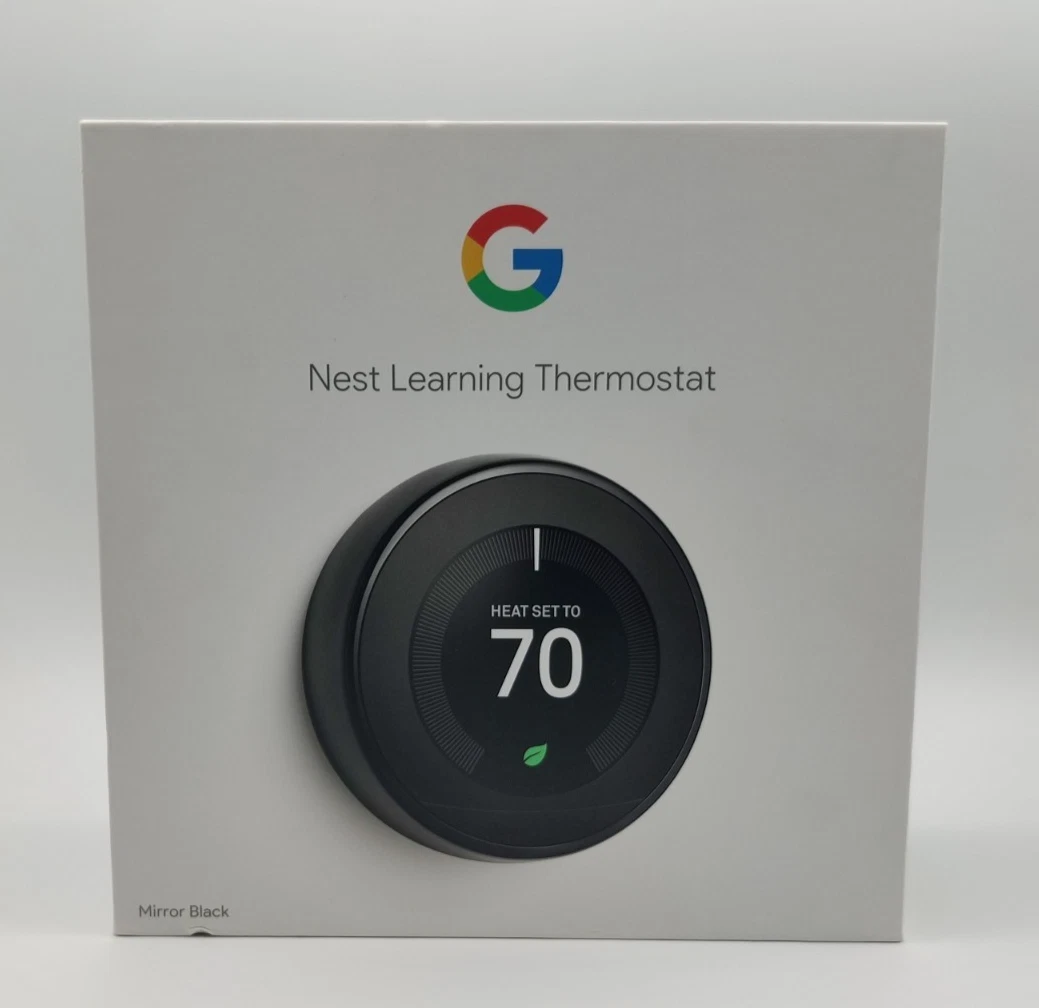 Google Nest Learning Thermostat 3rd Gen - Mirror Black-T3018US