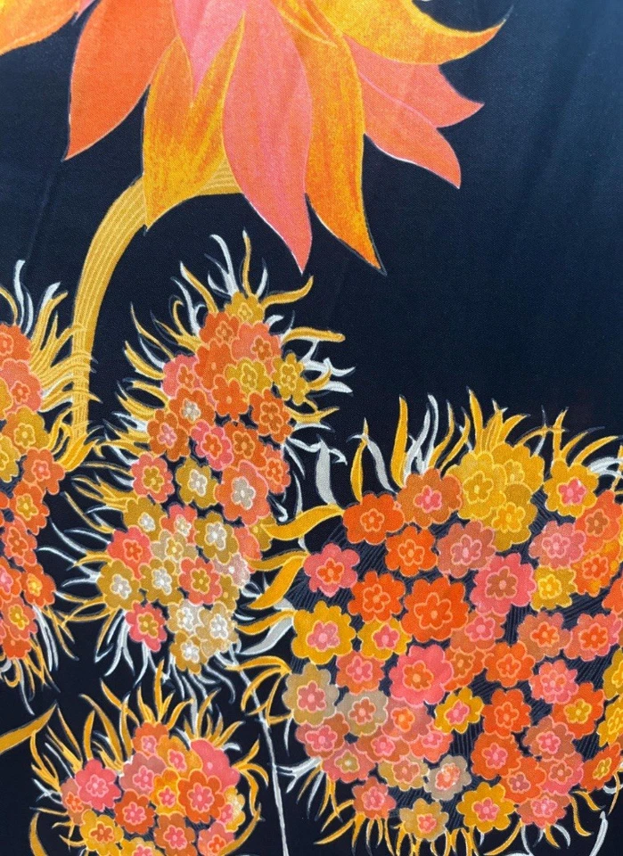 Maxi Vestido Mac tac Paris Para Leonard Sunshine Un Hombro Nylon Psicodélico Años 70 Foto 4 de 4