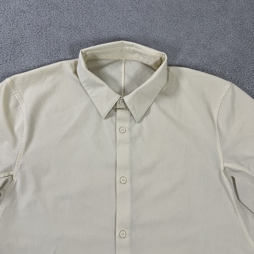 Lululemon Shirt Mens Large Yellow Airing Easy Short Sleeve Button Up Stretch - Picture 4 of 11