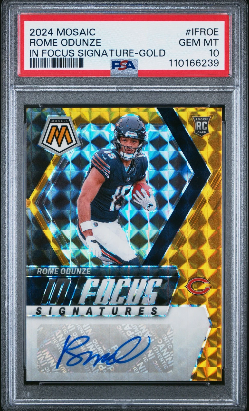 Rome Odunze Panini Mosaic in Focus Signatures #IFROE Gold