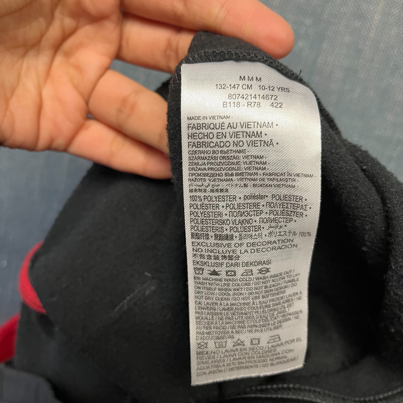 Jordan Boys Hoodie Size M10-12Y Black Red Jumpman Hybrid Full Zip Pockets Jacket thumbnail 12