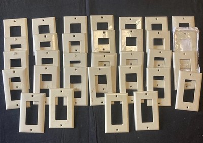 Lot Of 28 ivory decora rocker gfi single gang wall plate cover See Notes