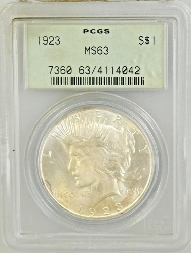 1923 Peace Silver Dollar MS63 PCGS