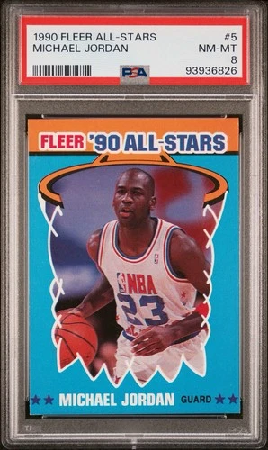 Fleer 1990-91 All-Stars Michael Jordan #5 PSA 8 NBA Basketball Card