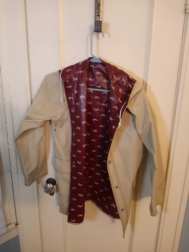 Impermeable de vinilo PVC negro liso/chaqueta de lluvia/abrigo Foto 3 de 4