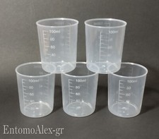 5x bicchieri graduati polipropilene 100ml brocca plastica misurino LABORATORIO