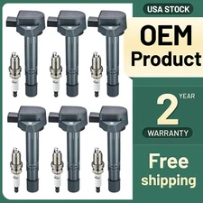 6X Ignition Coil + 6X Spark Plug Pack For 2001-2009 Acura MDX V6 3.5L 3.7L UF400