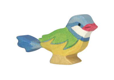 BLAUMEISE 2 von Holztiger Holzvogel Holztier Gartenvogel handgefertigt in Europa