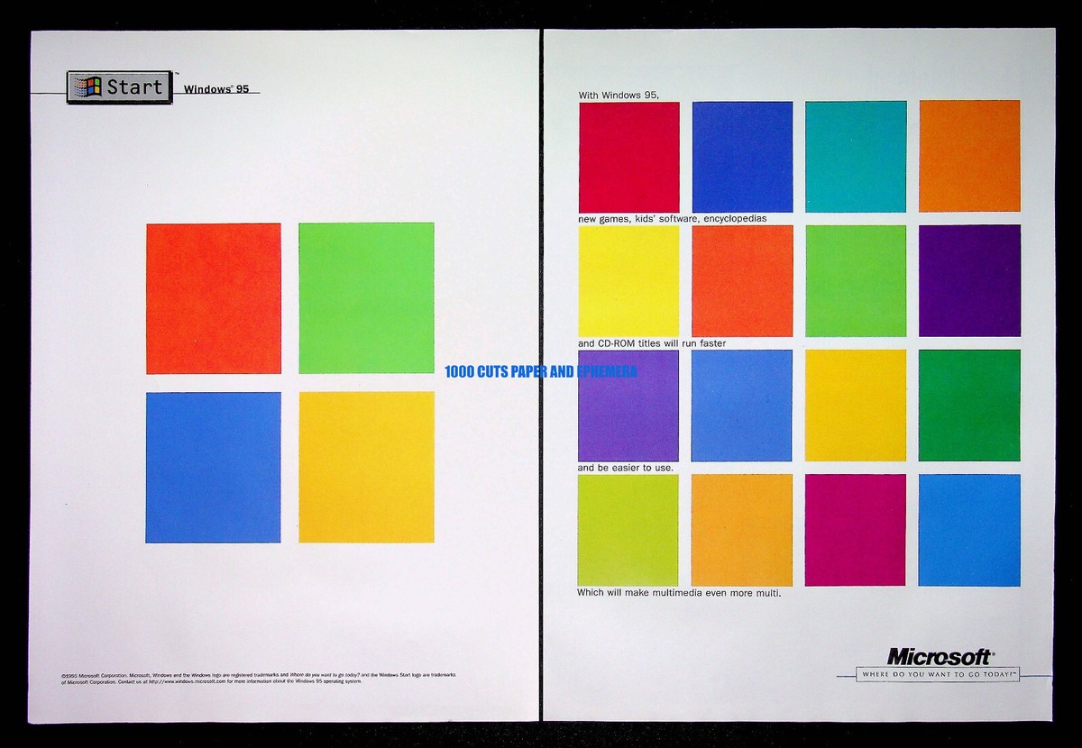 Microsoft Windows 95' PC OS 1995 Trade Print Magazine Ad