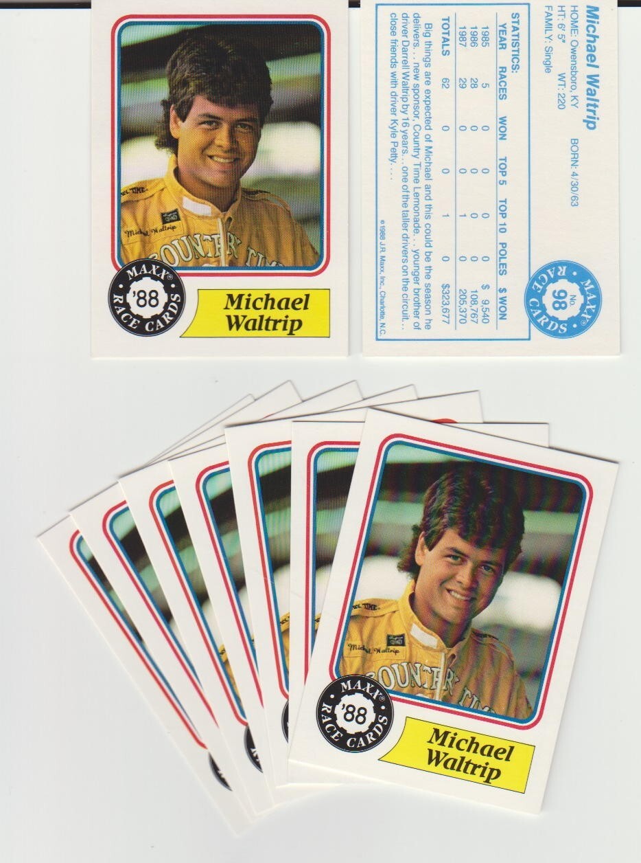 Michael Waltrip RC rookie card, 1988 Maxx #98, Daytona 500 Champion