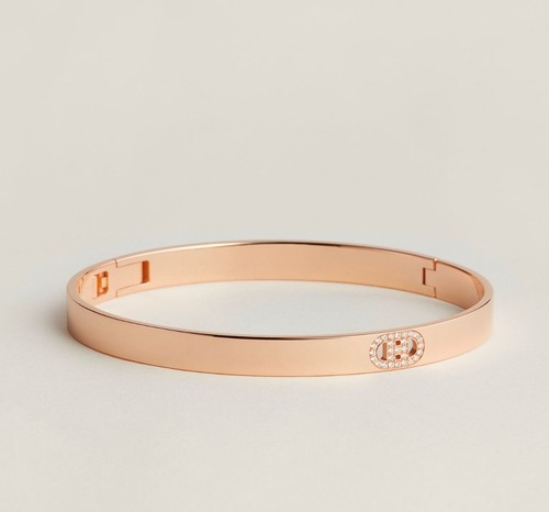 NEU UND VERPACKT Hermes H D'ancre Armband in Roségold mit Diamanten Größe SH $ 8800 Einzelhandel