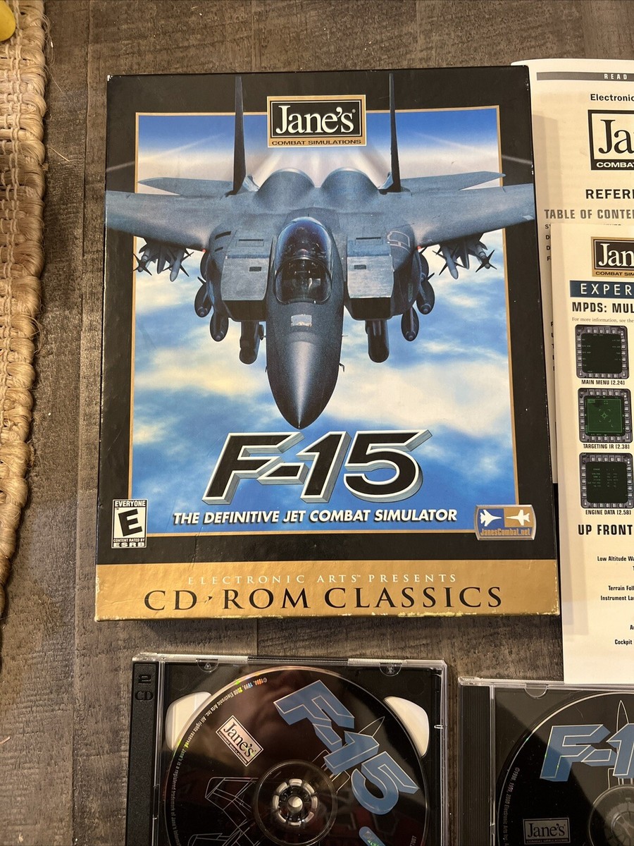 Vtg. 90s EA Computer Game Jane's Jet Combat Simulator F-15 CD-ROM