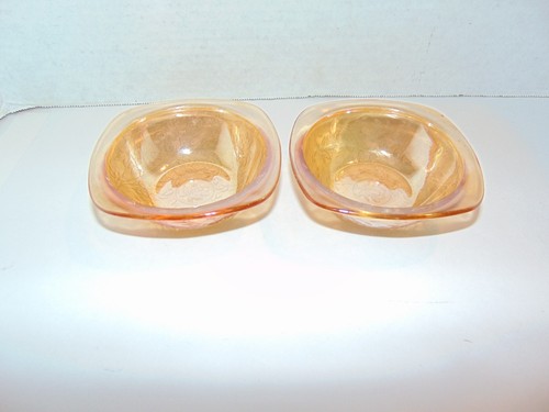 2- Jeanette Glass Floragold Louisa 4.5" Square Bowl - Picture 6 of 8