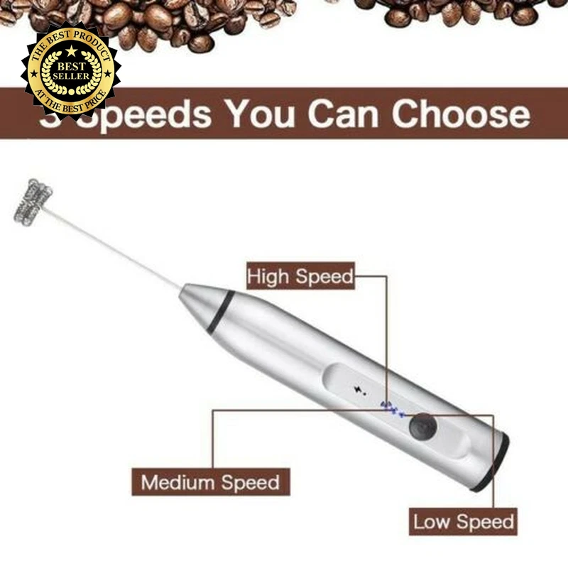 Milk Frother Electric Egg Beater USB Charging Mixer for Coffee Drink Portable